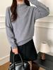 Women's Cable Knit Cashmere Wool Sweater with Half-High Collar