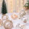 6pcs Transparent Christma Tree Pendants Entwined with Linen Rope Christmas Ornaments  Home