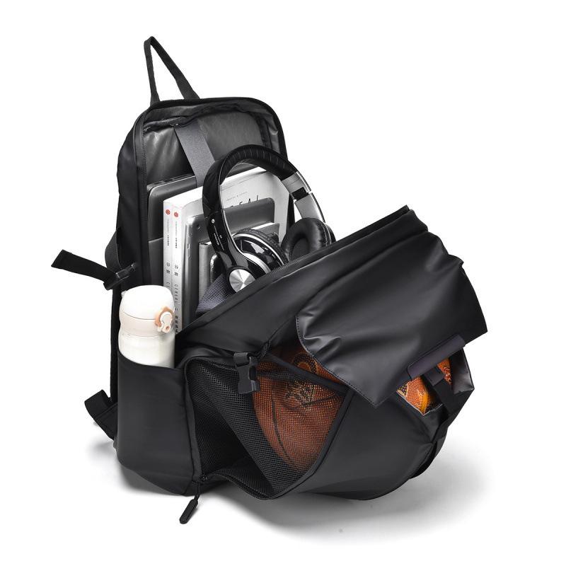 Men's Large Capacity Motorcycle & Travel Backpack with Helmet/Basketball Holder