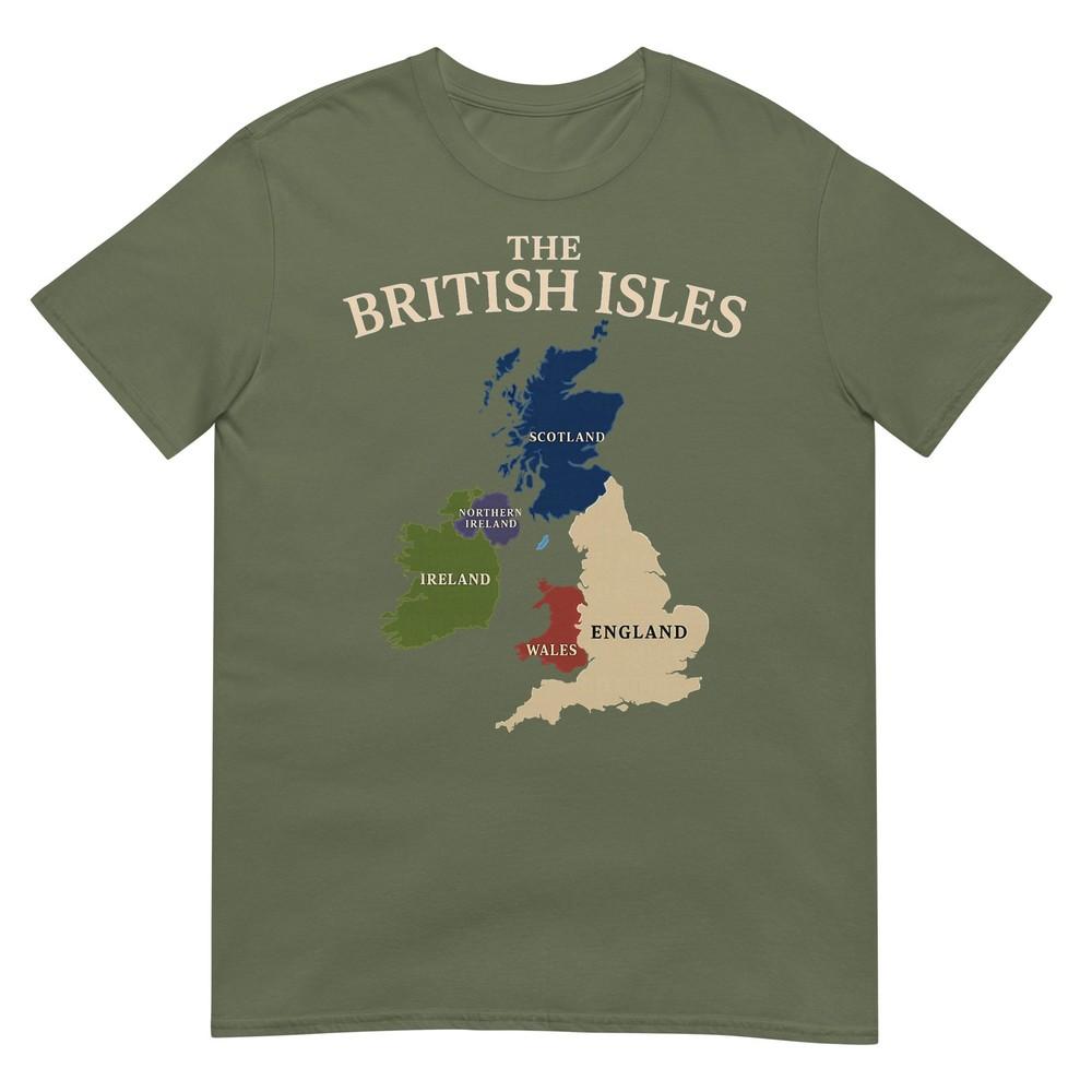 British Isles Sea Ireland Scotland Wales England Map Coins Tshirt