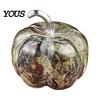 Transparent Crystal Pumpkin Charms Natural Carved Charm, Mini Gemstone Pendant Desktop Autumn Table Centerpieces for Jewelry DIY Making, Halloween