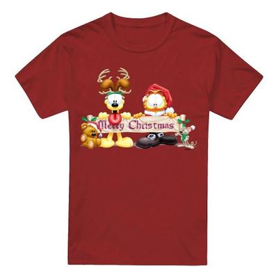 Garfield Mens Banner Christmas T-Shirt