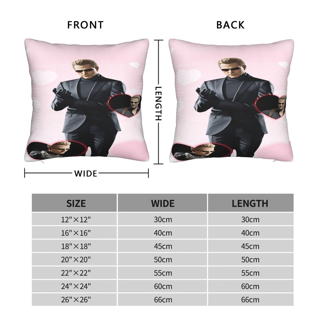 A-Albert W-Wesker Pink (2) Pillow Cover Cute Funny Pillow Case For Sofa Home Decoration Soft Pillowcases Birthday Gift