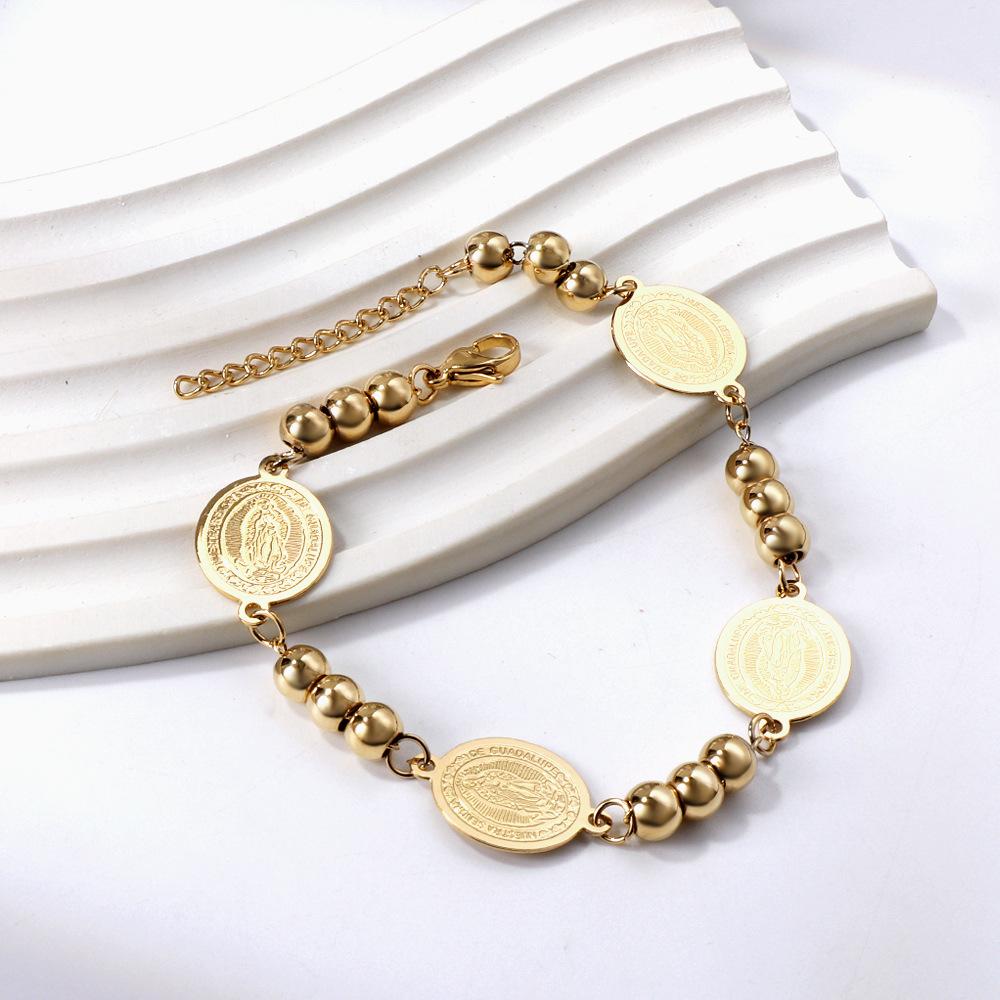 eBay jewelry bracelet women's niche design sense circle steel ball portrait creative stainless steel bracelet women