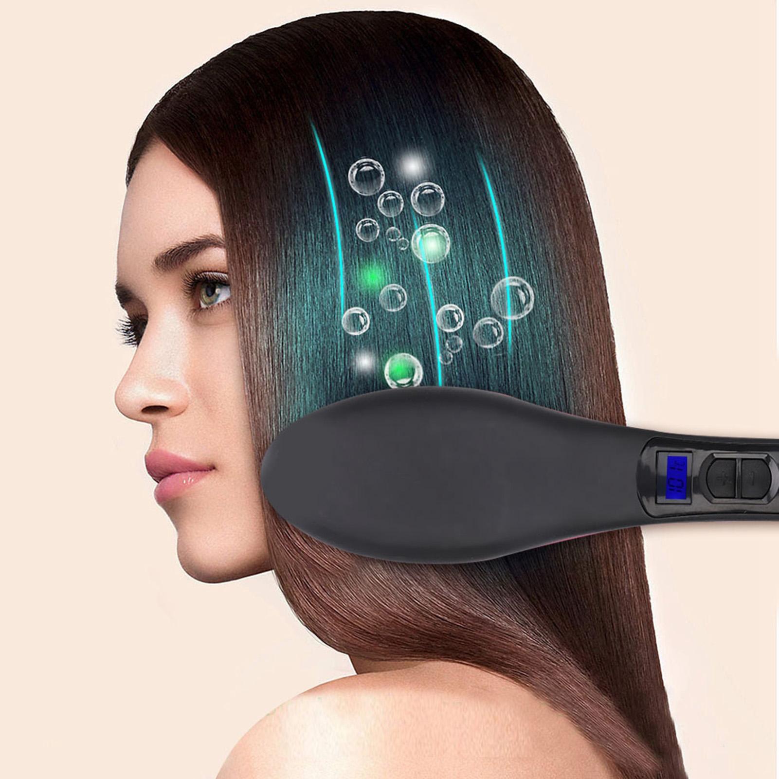 

Электрическая расческа-выпрямитель для волос Расческа для волос Отрицательные ионы Автоматическая расческа для выпрямления волос EU Plug