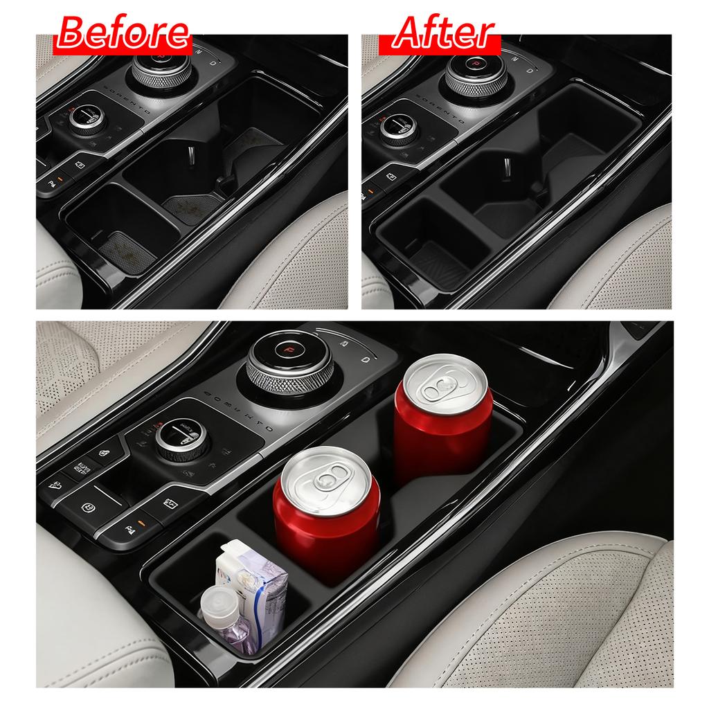 For Kia Sorento 2025-2025 2025 Water Cup Holder Insert Cup Box Shock-Absorbing TPE Organizer Tidying Interior Accessories