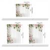 2Pcs Elegant Floral Print Sheer Curtains, Pink Roses & Green Leaves, Machine Washable Polyester, Rod Pocket Design, 100-120Gsm,