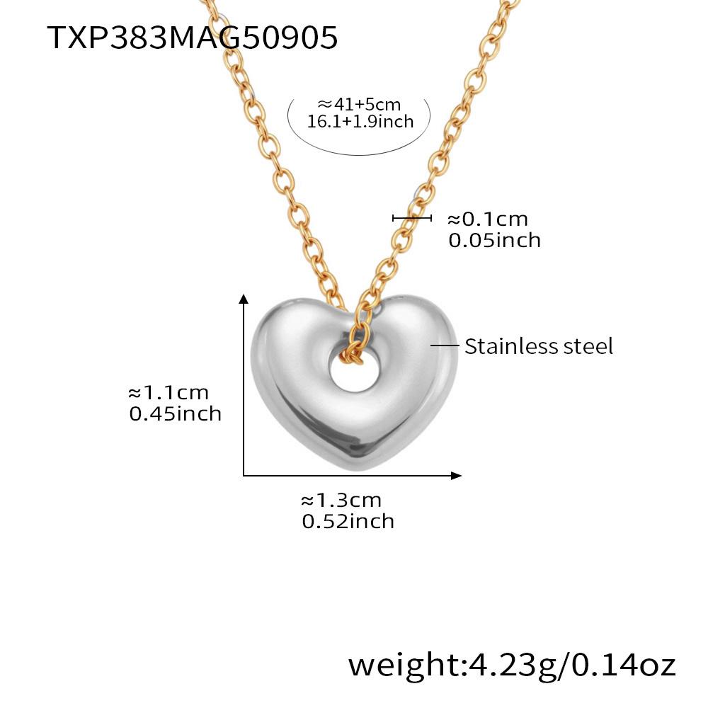 Heart Pendant Necklaces Hoop Earrings In Stainless Steel 18k Gold Plated Tiny Chain Necklace Charm Earring Jewelry Set For Women