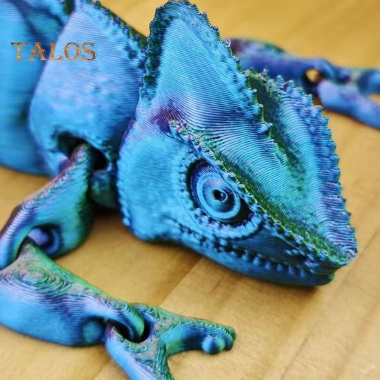 3D Printed Lizard Articulated Chameleon Ornament Desktop Decoration Flexible Animal Figurine Lizard Fidget Toy for Kids Adults Stress Relief
