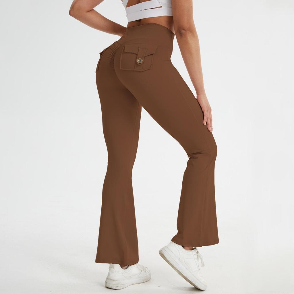 Zakvormige Micro Flare Yogabroek met Sneldrogend, Huidachtig Gevoel & Heup-Optillend Ontwerp - Fitness Sportbroek