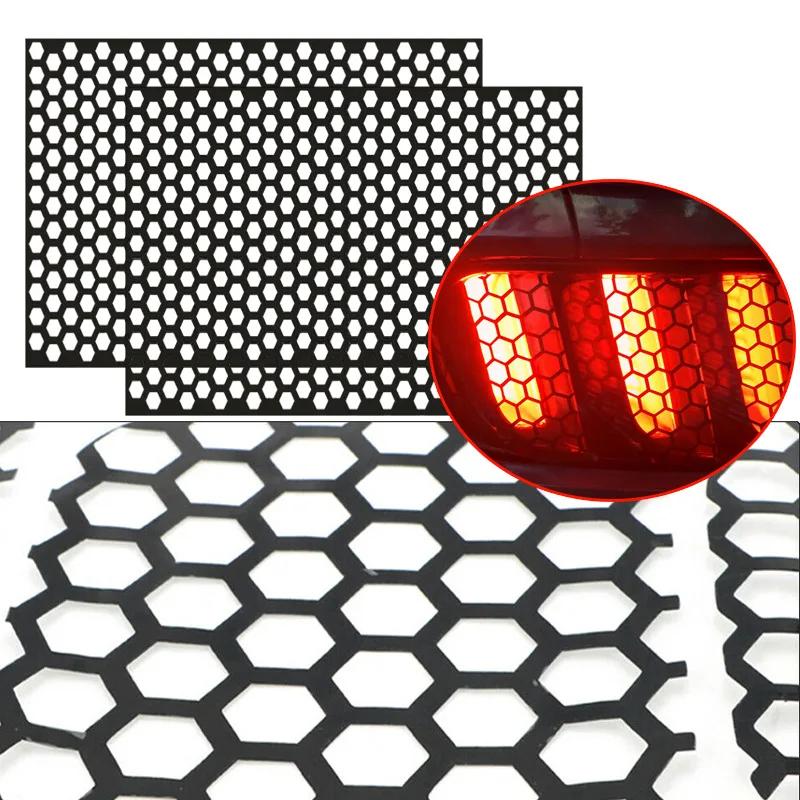 Car Rear Taillight Honeycomb Car Sticker Fashionable Taillight Black Fog Light Smoke Film Decal Sticker for Ford Mustang