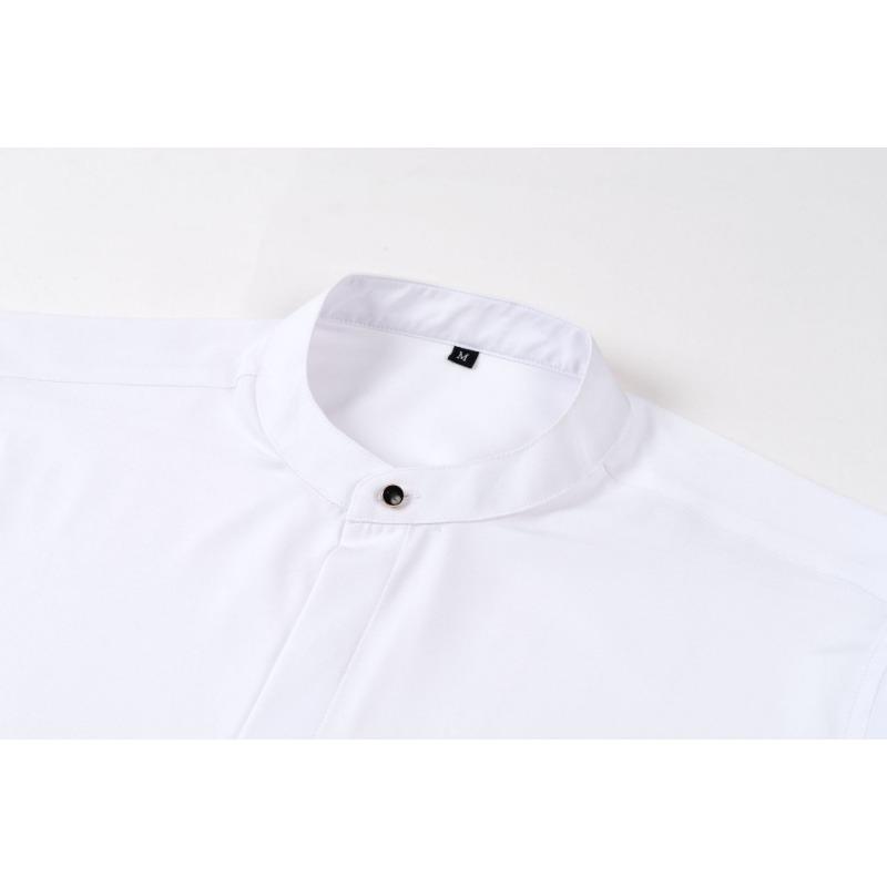 

Генри Бизнес Кэжуал Мужской Модный Наряд Hombre Elegante Рубашка с Длинным Рукавом Стойка Кардиган Туника S белый