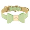 Personalisiertes Hundehalsband mit Namen Weiches PU-Leder Welpe Katze Schleife Halskette Verlustsichere ID-Halsbänder für Kleine Mittelgroße Große Hunde Katzen