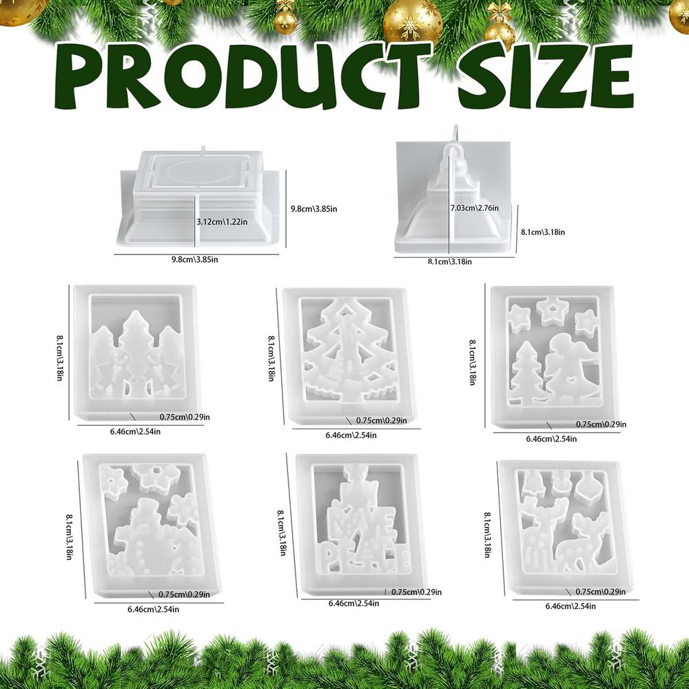 

Christmas Lantern Silicone Mold Set Christmas Splicing Handheld Lamp Silicone Mold Christmas Element Candlestick Holiday Decor