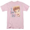 I Love Lucy Open Hearts T Shirt Mens Licensed Lucy Classic TV Show Light Pink
