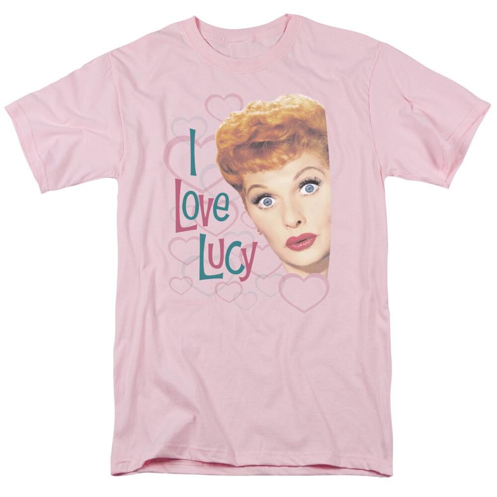 I Love Lucy Open Hearts T Shirt Mens Licensed Lucy Classic TV Show Light Pink XXXL