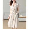 2025 Summer Fashion Double Breasted Suit Collar A-Line Dress
