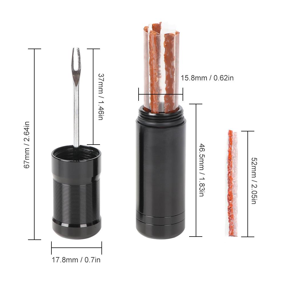 Portable Original Bicycle Tubeless Tire Repair Tool 5PCS Set Tyre Drill Puncture For Urgent Glue Free Repair Rubber Stripes