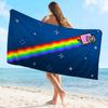 Cartoon N-Nyan Cats Cute Microfiber Blanket Quick Drying Beach Towels Oversized Printing Super Absorbent Pool Towel Blanket