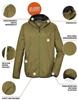 Killtec Jacket with Functional Hood Windproof and Waterproof Jacket Moss Green
