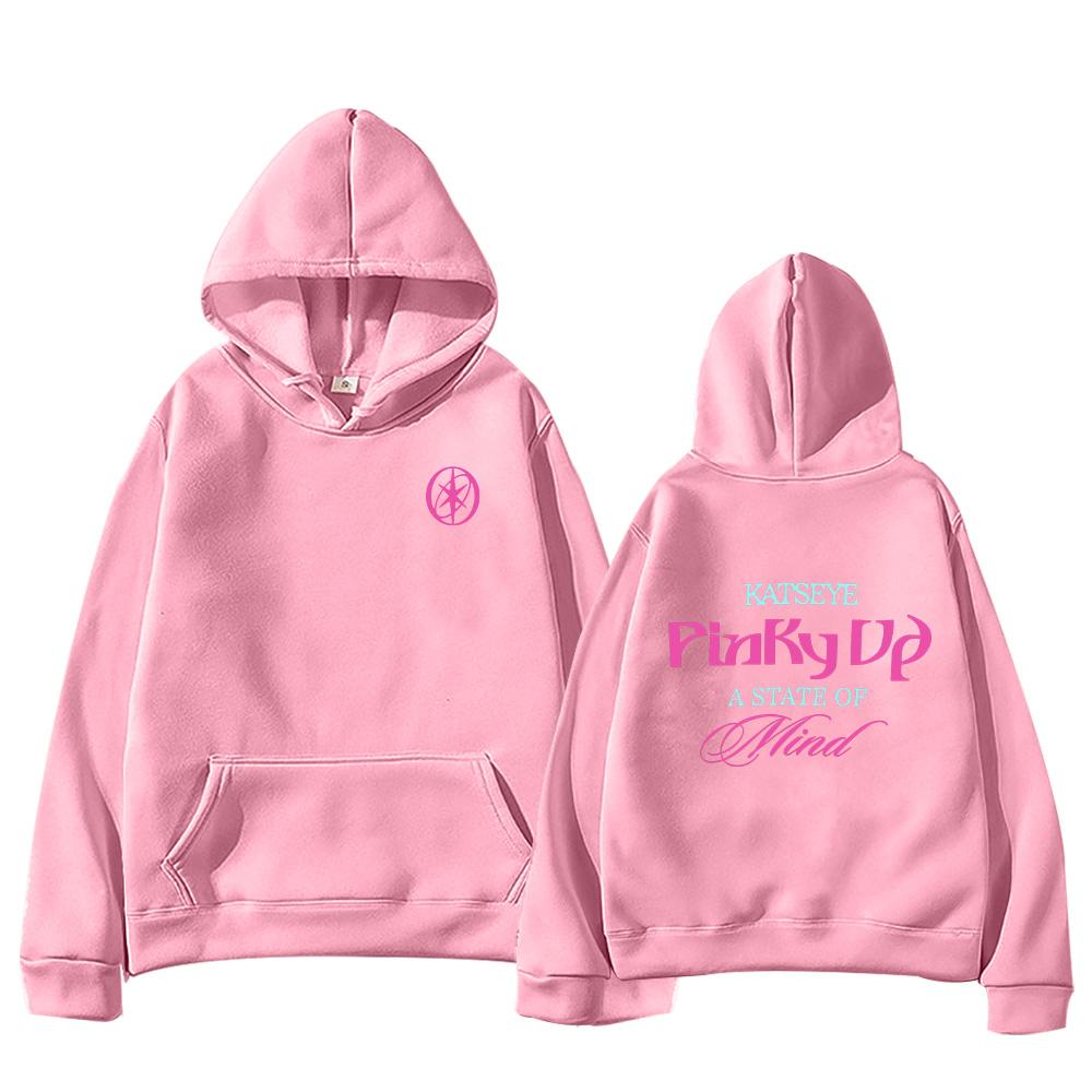 Katseye PINKY UP Kpop Print Hoodies Trendig Herren Damen Y2k Kapuzenpullover Sweatshirt Fleece Übergroß Trainingsanzug Streetwear Fans Geschenke Oberteile Jacken Anime Hoodie