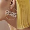Rhinestone Happy New Year Earrings Aesthetic 2026 Necklace Trendy 2026 Jewelry Suit  Party