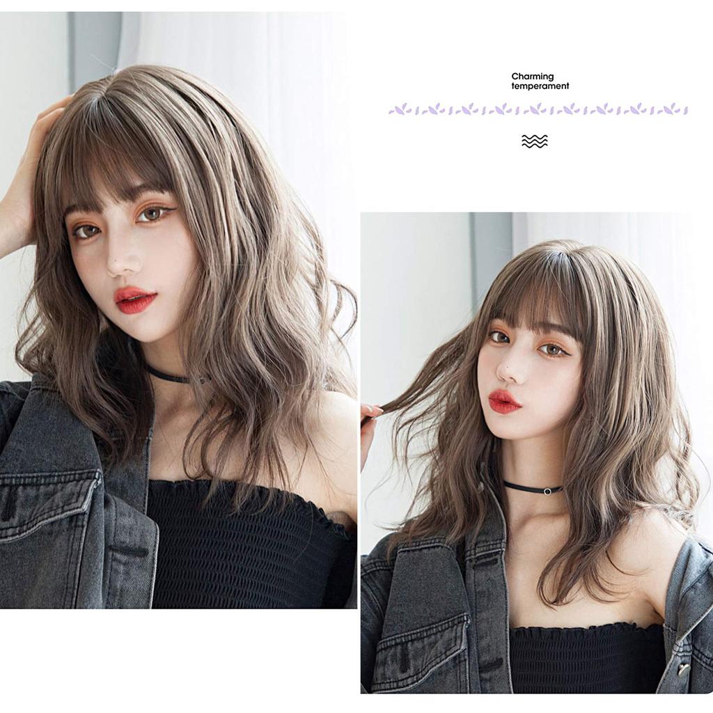 CANVUE Wig Semi-long Full Wig Women's Curls Wavy with Net Brown