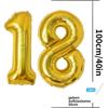 Gold 18 Balloon 40 Inch Giant Helium Foil Number for Boys Girls 18th Birthday Party Decor Anniversary Graduation Party Decoratio