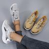 Shiny Casual Sneakers for Women Thick-soled Platform Shoes Fashionable Student Shoes