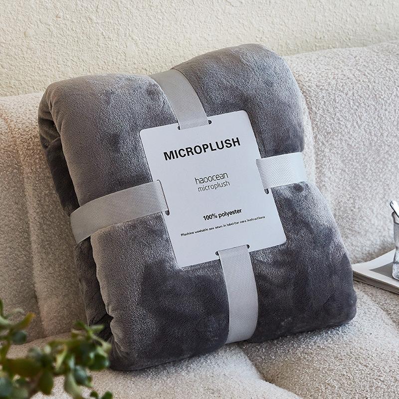 European Solid Color Flannel Blanket Nap Blanket Office Blanket Dormitory Gift Blanket Blanket