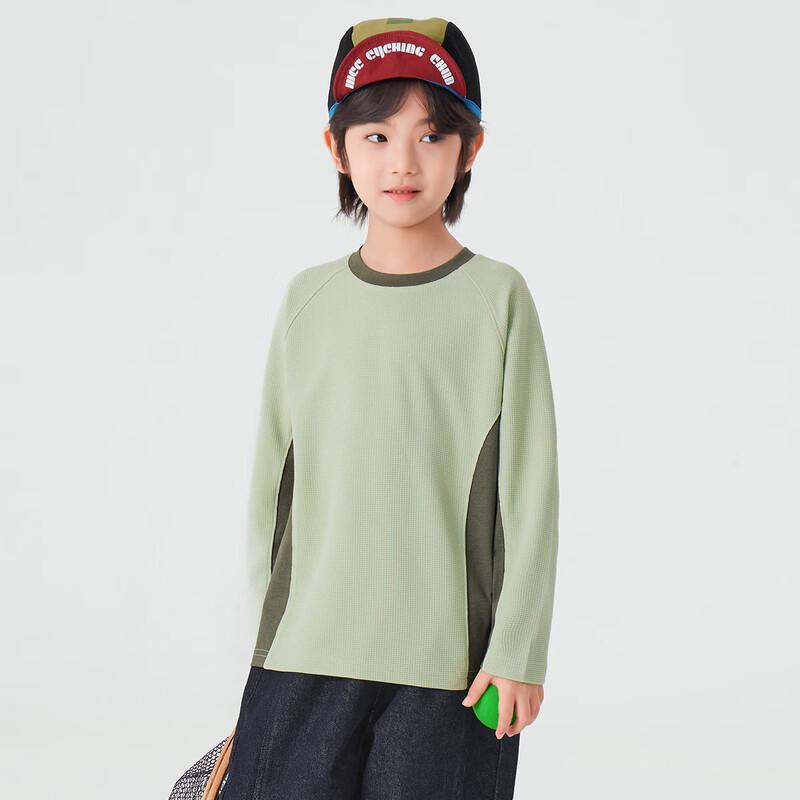 Boys' Waffle Patchwork Color Block Long Sleeve T-Shirt