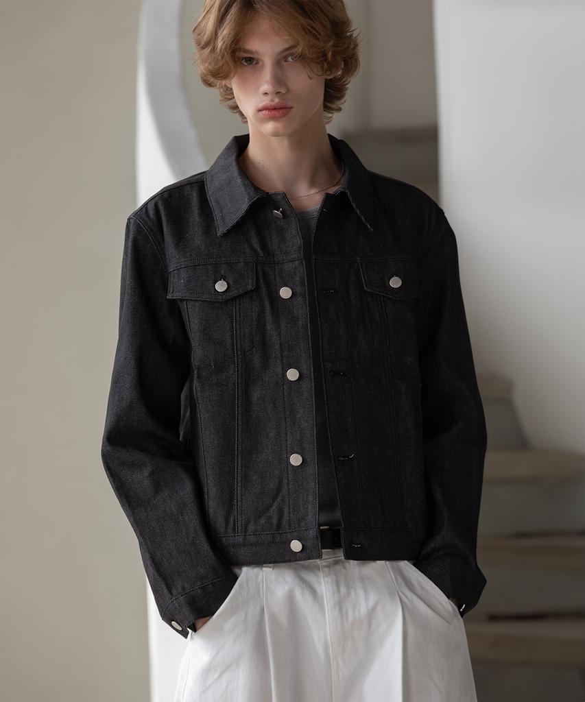 Decoroso Knox Denim Trucker Jacket [Non-Faded Black]