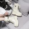 Fashion 2025 New Autumn Winter 9.5cm Chunky Platform Ankle Boots Women Motorcycle Boots Woman Thick Bottom Non Slip Leather Combat Boots