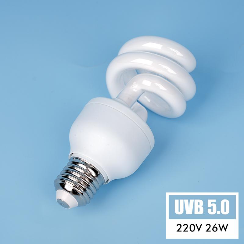 13W/26W 220V Husdjursreptil Värmelampor 5.0 10.0 UVB Värmelampa Amfibie Terrarium Sköldpadda Sköldpadda Orm Energibesparande Belysning