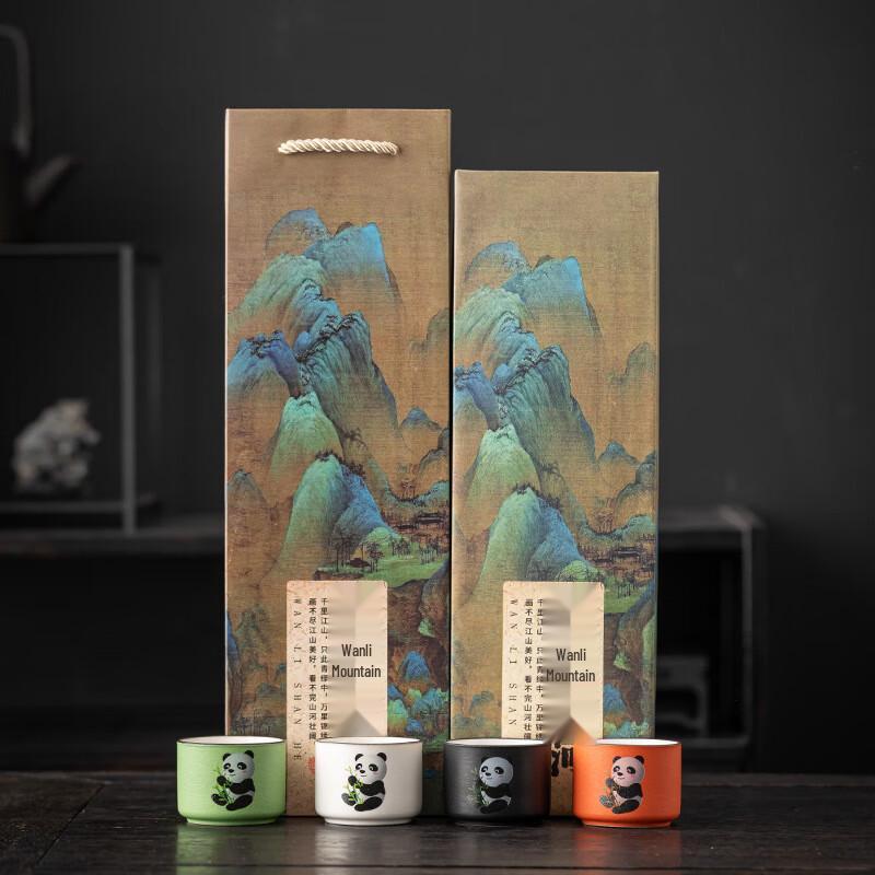 Chinese Style Panda Ceramic Master Teacup Small