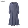 ZANZEA Women Elegant Casual Long Sleeve Dress
