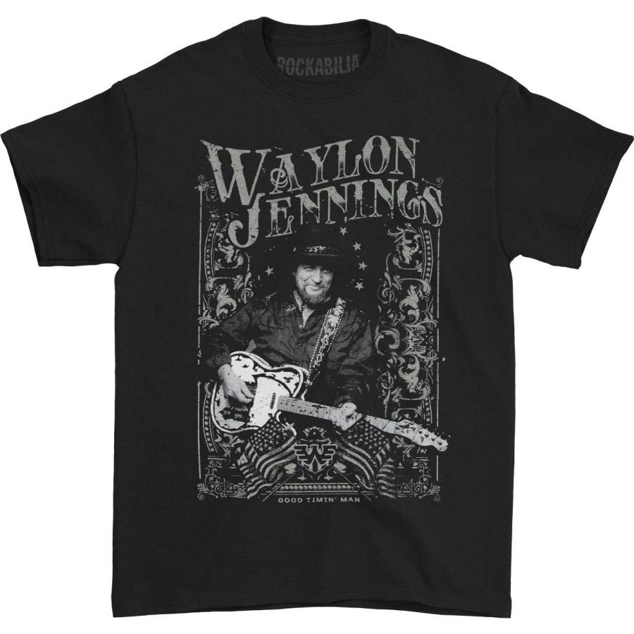 Waylon Jennings - Herren Porträt T-Shirt, X-Large, Schwarz