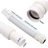 White 1-Pack Expandable Flexible Kitchen Sink Sewer Pipe Bathroom Drains Tube Wash Basin Plumbing Rainwater Down Spout Hose