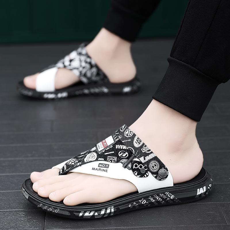Mens Outdoor Casual Flip Flops Summer New Anti Slip Soft Sole Comfort Beach Slippers Fashion Breathable Versatile Walk Sandals