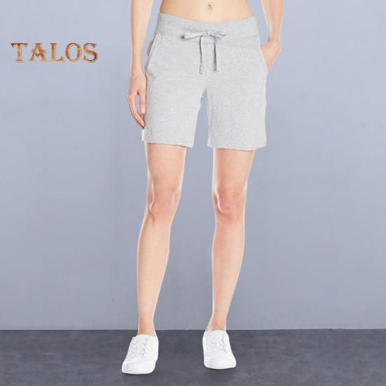 

Женские летние шорты на шнурке с эластичной резинкой на талии, однотонные, облегающие, с боковыми карманами, анти-экспозиционные спортивные шорты для йоги, бега, спортзала