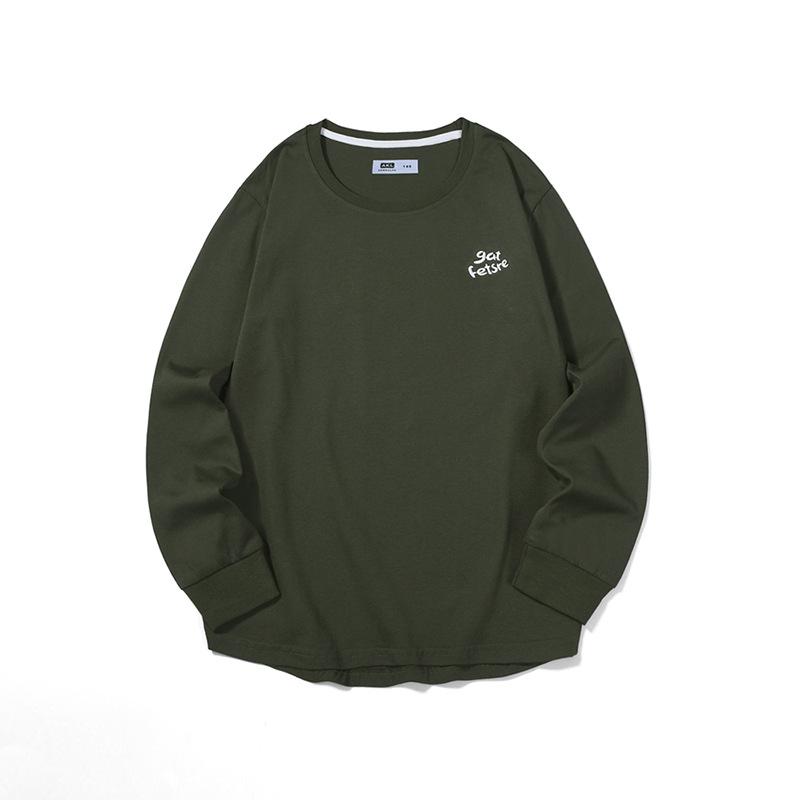 Korean Style Spring & Autumn Long-Sleeve Solid Color Tops for Boys