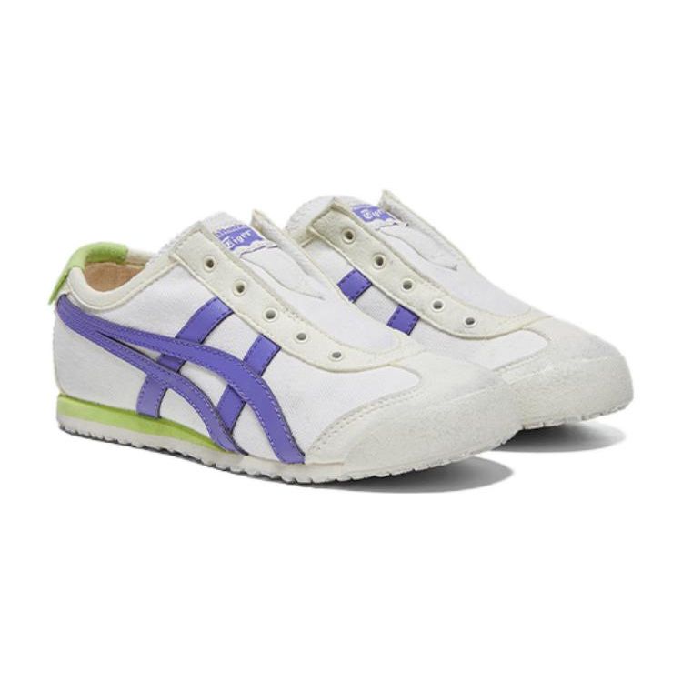Onitsuka Tiger Mexico 66 Low Top Durable Casual Shoes Kids sneaker Beige Blue 1184A085-107