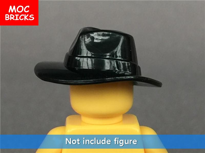 10 pezzi/lotto MOC Mattoncini Sci Nuoto Cuffia Cappello da Cowboy Casco Copricapi Accessori Figure Pezzi Blocchi da Costruzione Giocattoli Regali per Bambini