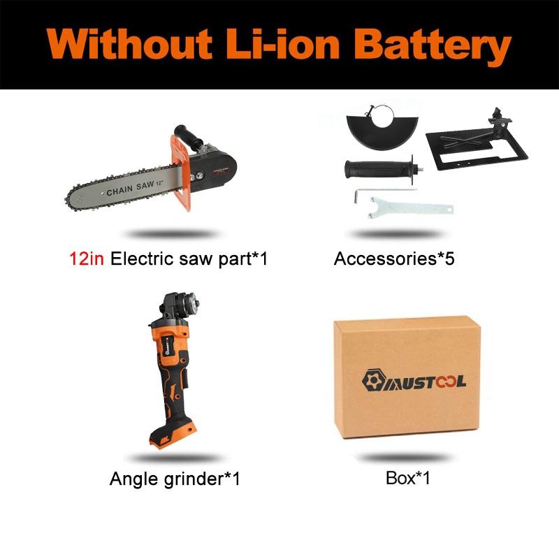 

388vf 12 дюймов Регулируемая Электрическая Цепная Пила Универсальная Деталь для Цепной Пилы Угловая Шлифмашина Цепная Пила Деревообрабатывающий Электроинструмент Only machine