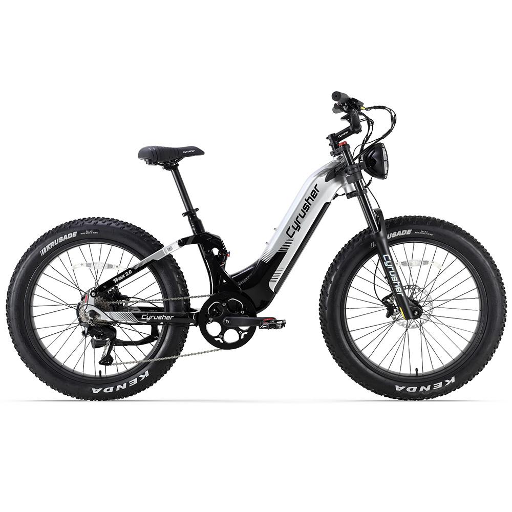 Cyrusher Trax Elektrofahrrad 750W Motor Fully Suspended E-Bike 52V 20AH 26" Fat Tire E-Bike für Erwachsene Hydraulische Scheibenbremse Max. Belastung 150 kg