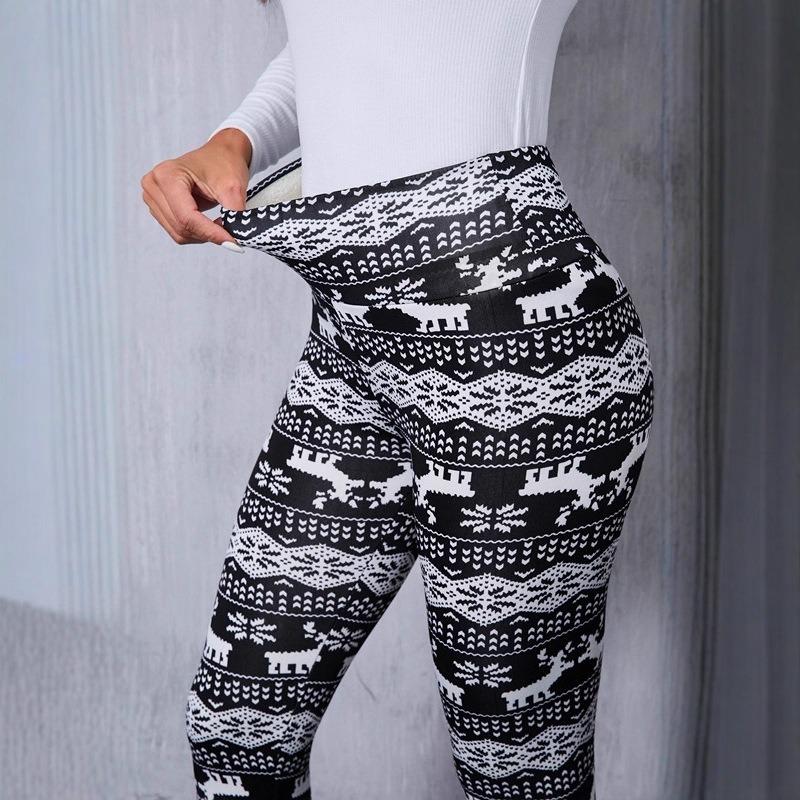 Fleece Thickened Lamb Wool Leggings Women's Autumn and Winter High-waisted Leggings Thermal Pants Yoga Pants
