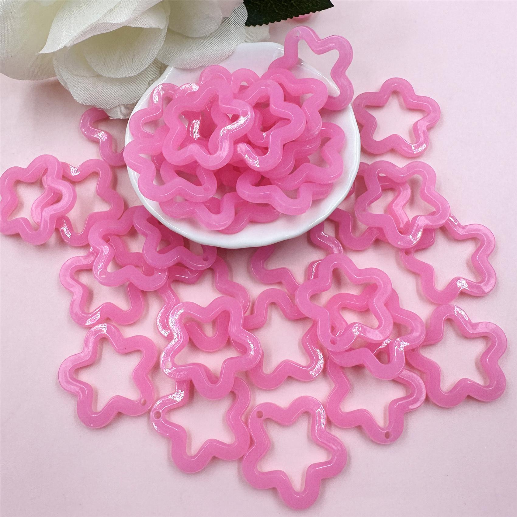 

35 шт. 30 мм для ожерелья, сережек, полупрозрачных свободных бусин, акриловых модных украшений своими руками, желейных цветных звездных подвесных бусин