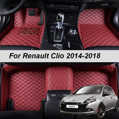 Luksusowe skórzane części wnętrza 3D niestandardowe dywaniki samochodowe z kieszeniami dywaniki podłogowe do Renault Clio 3 2014 2015 2016