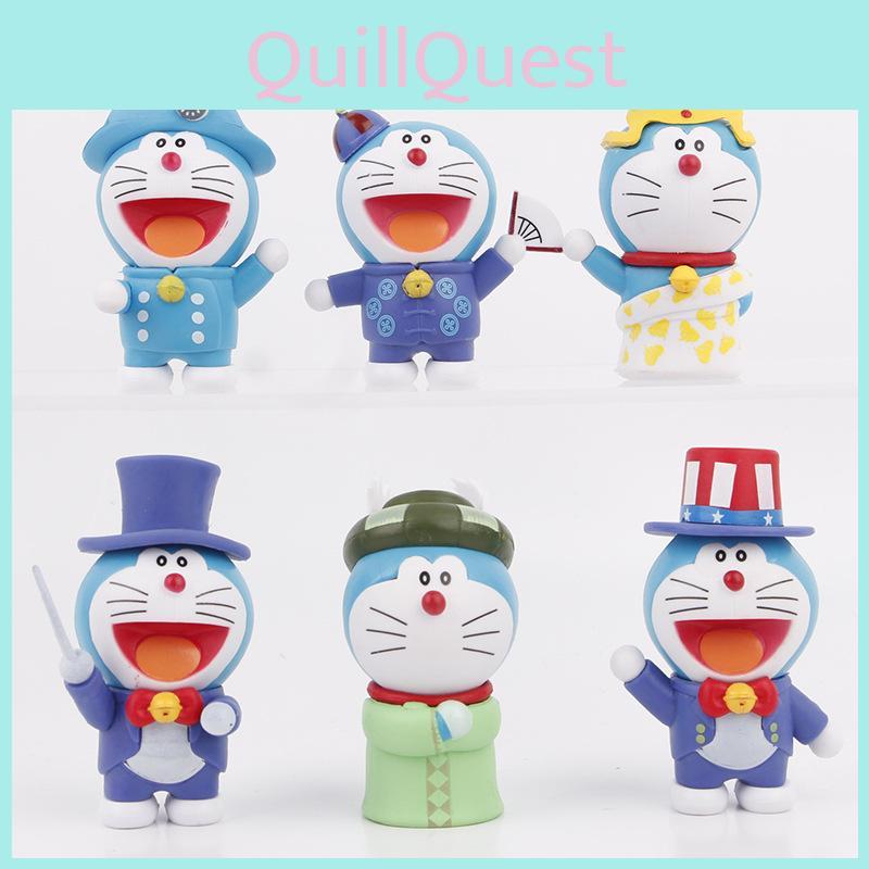 Adorable Doraemon Around The World Series Figurine Collectible Pvc Toy 8cm