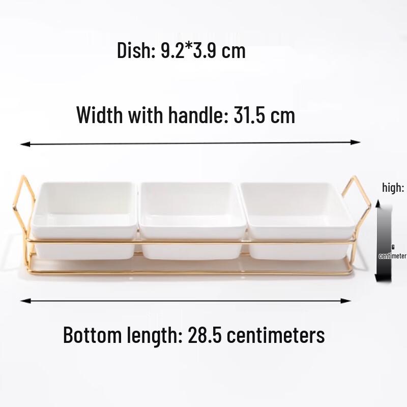 SPSR Melamine 3-Compartment Serving Dish Set